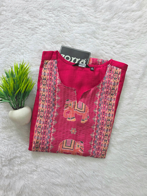 KALAMKARI THEMED BERLIN SILK KURTIS 0615