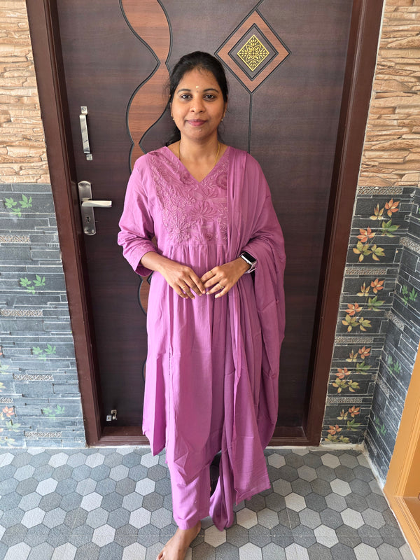 LAVENDER MUL COTTON UMBRELLA SALWAR SETS 0549