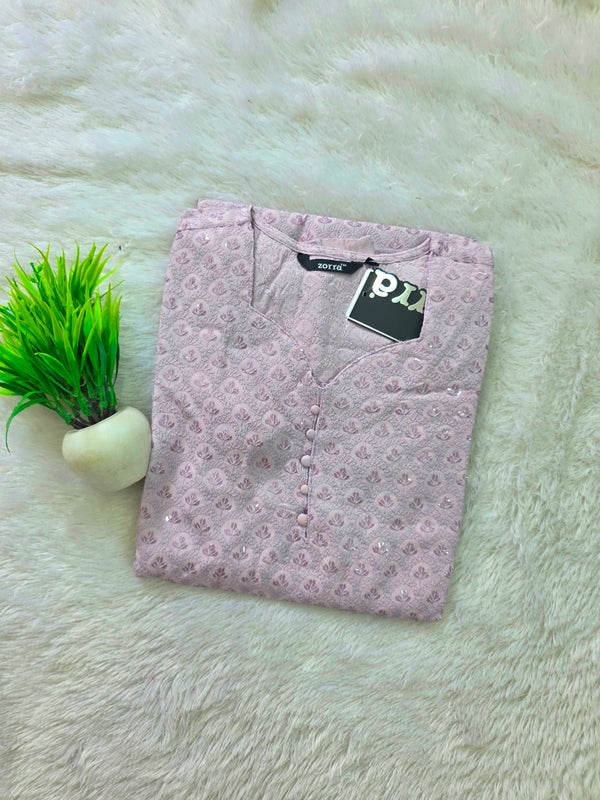 CHIKANKARI KURTIS PINK 0605