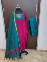 HANDLOOM RAW SILK KOLAM EMBROIDERED SALWAR SETS 2222