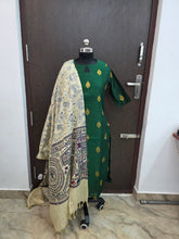 RAW SILK KURTI WITH MADHUBANI DUPATTA 0622