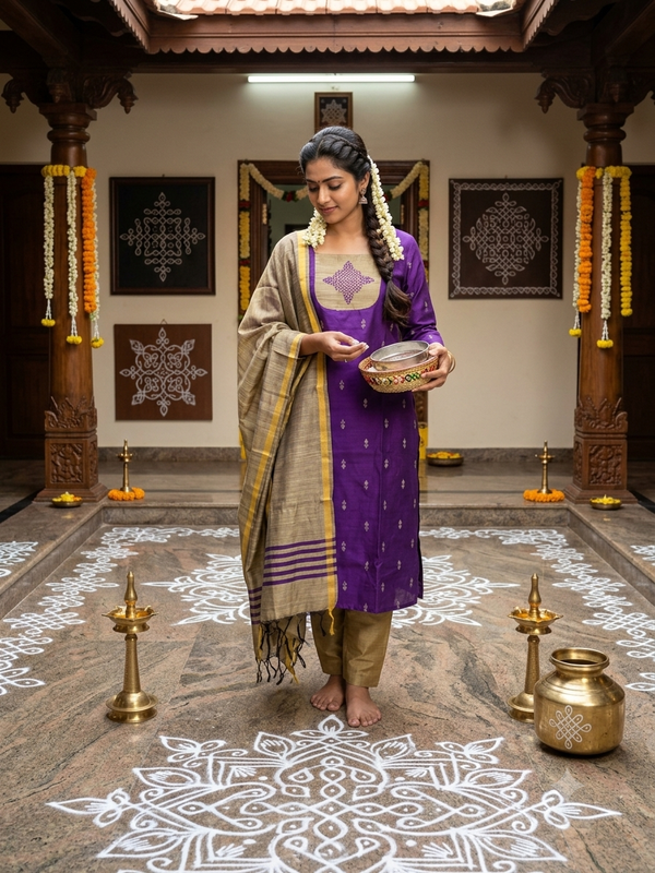 KOLAM RAW SILK SALWAR SETS 0644