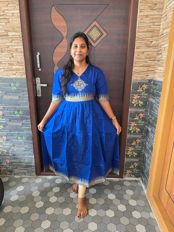 BLUE FUCNTIONAL WEAR KOLAM MAXI 0575