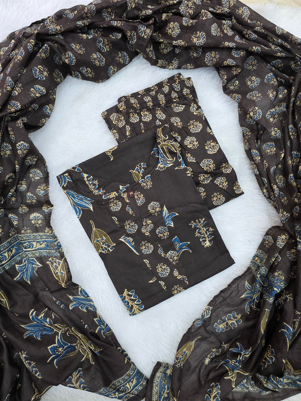 60*60 COTTON SALWAR SETS BROWN 0597