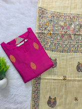 RAW SILK KURTI WITH MADHUBANI DUPATTA 0622