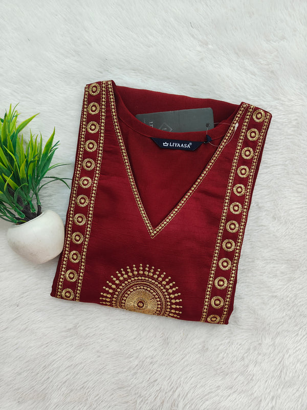 PREMIUM FESTIVE WEAR VATICAN SILK KURTIS 0498