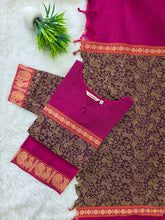PREMIUM HANDLOOM KANCHI COTTON KURTI WITH DUPATTA 0619