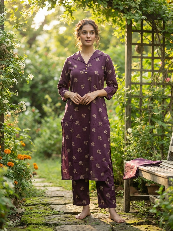 WINE PREMIUM FLEX COTTON CO-ORD SETS 0618