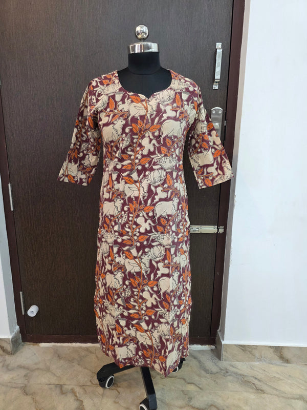 HAND CRAFTED PREMIUM KALAMKARI KURTIS 0482