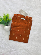 V SHAPED COLLAR PREMIUM FLEX COTTON KURTIS RUST 0582