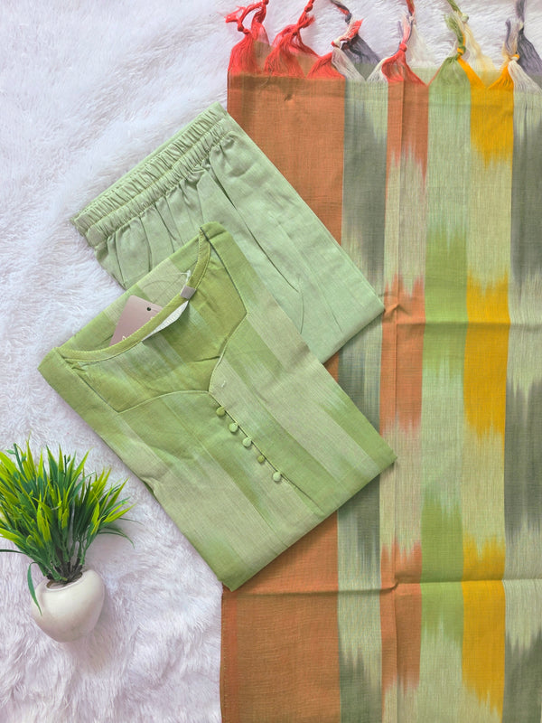 HANDLOOM IKKAT COTTON SALWAR SETS / 0111
