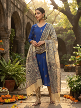 RAW SILK KURTI WITH MADHUBANI DUPATTA 0622