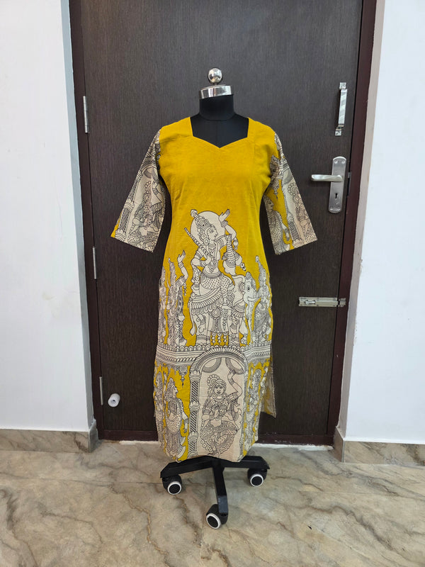 HAND CRAFTED PREMIUM KALAMKARI KURTIS 0482