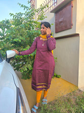 HANDLOOM CHECKS KURTI WITH CONTRAST DUPATTA 0631