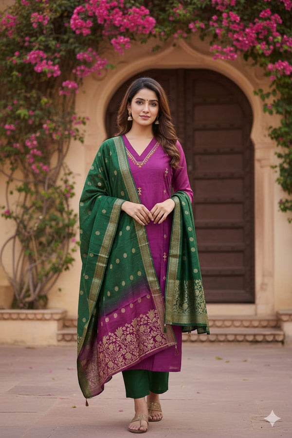 PREMIUM CONTRAST ETHNIC 3 PCS SALWAR SETS 0522