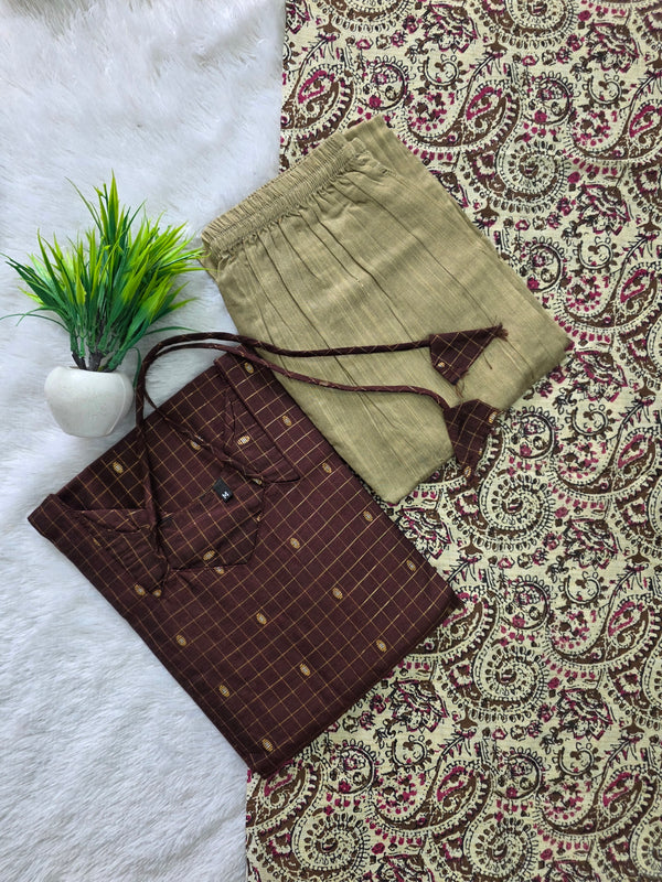 BROWN PREMIUM RAW SILK SALWAR SETS 0585