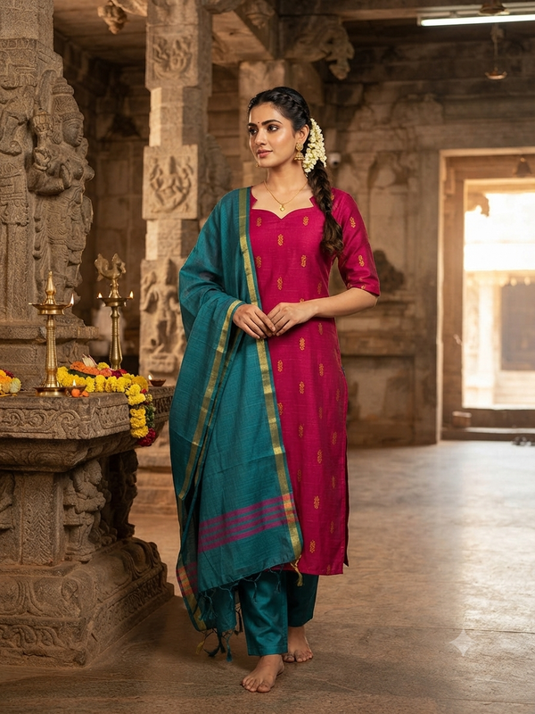 HANDLOOM RAW SILK SALWAR SETS 2222