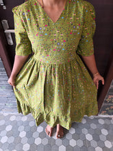 GREEN WARLI DESIGN COTTON MAXI DRESS 0550