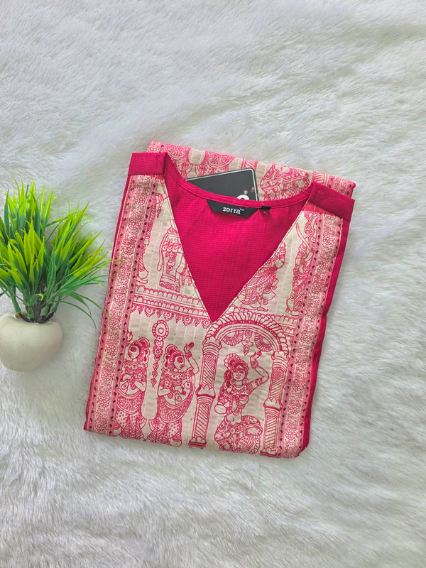 KALAMKARI THEMED BERLIN SILK KURTIS 0615