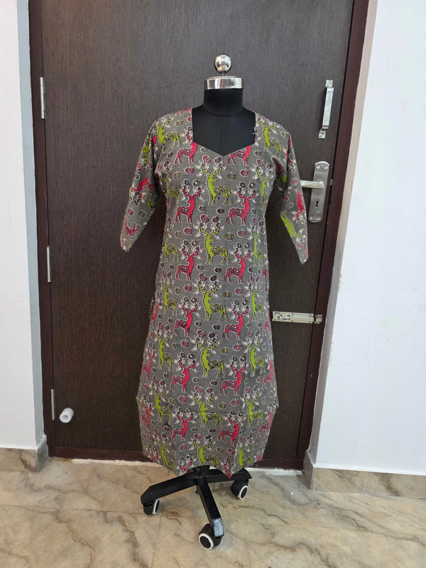 HAND CRAFTED PREMIUM KALAMKARI KURTIS 0482