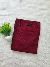 CHIKANKARI KURTIS MAROON 0605