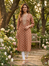DOBBY COTTON EMBROIDERY KURTIS 0557