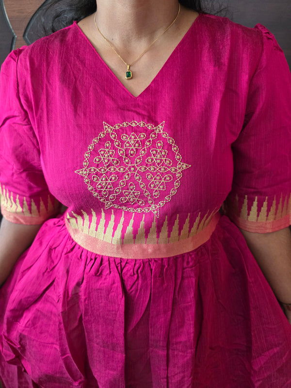 RANI PINK FUCNTIONAL WEAR KOLAM MAXI 0575