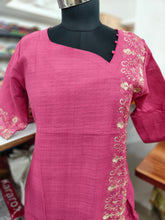 PREMIUM VATICAN SILK  ONE SIDE EMBRODIERY KURTIS 0490