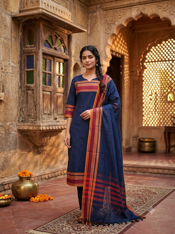 PREMIUM KANCHI COTTON KURTI + DUPATTA 0479
