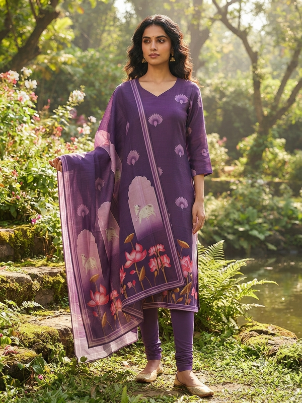 PREMIUM TUSSAR SILK KURTI +DUPPATTA 0569