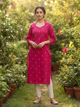 V COLLAR NECK PREMIUM FLEX COTTON KURTIS RANI PINK 0599