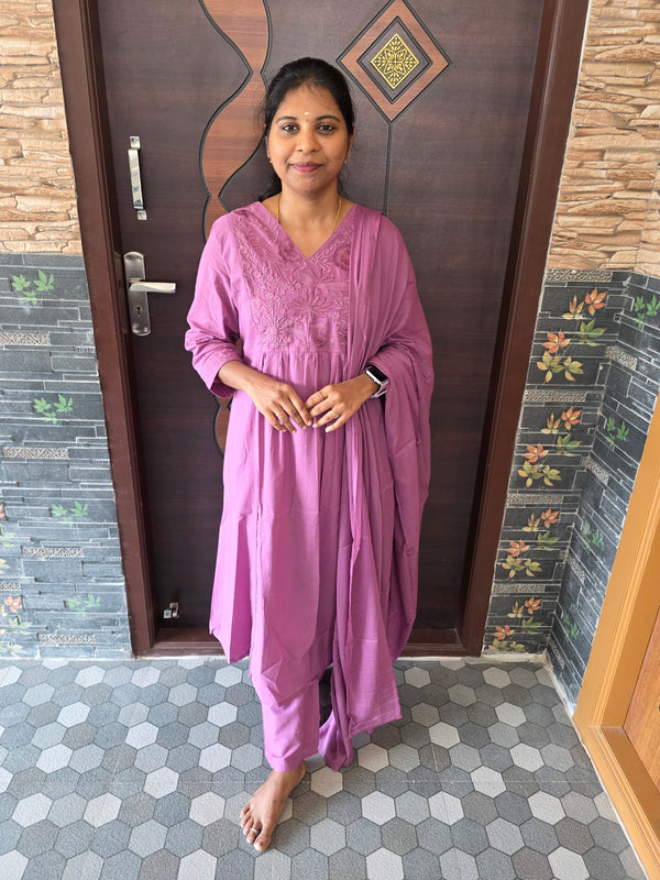 LAVENDER MUL COTTON UMBRELLA SALWAR SETS 0549