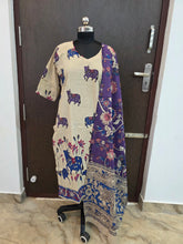 HAND PAINTED KALAMKARI COTTON KURTI +DUPPATTA 0561