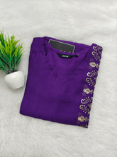 PREMIUM VATICAN SILK  ONE SIDE EMBRODIERY KURTIS 0490