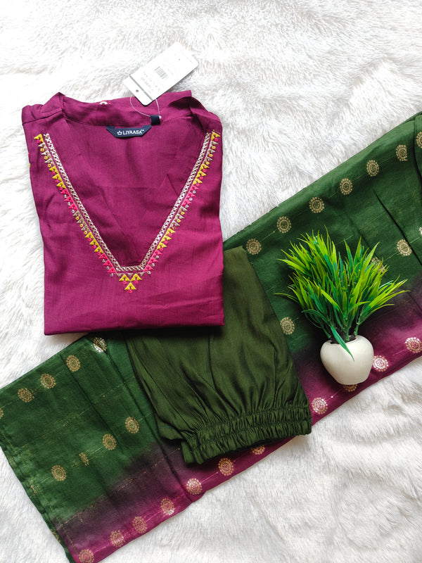 PREMIUM CONTRAST ETHNIC 3 PCS SALWAR SETS 0522