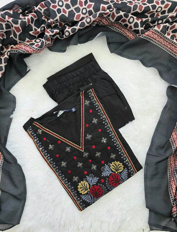 PREMIUM COTTON SALWAR SETS BLACK 0628