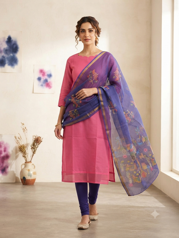 PREMIUM KOTA DORIA KURTI WITH DUPATTA SET 0636