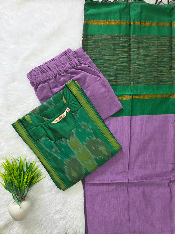 PURE HANDLOOM POCHAMPALLY IKKAT SILK SALWAR SETS 0555