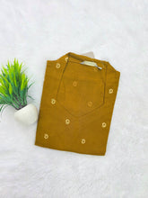 V COLLAR NECK PREMIUM FLEX COTTON KURTIS MUSTARD 0599