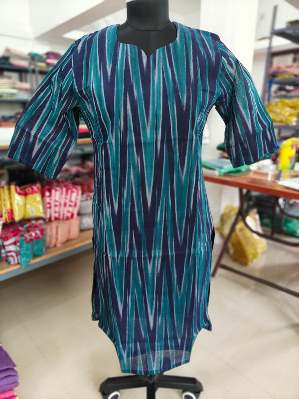 HANDLOOM IKKAT COTTON KURTIS 0469