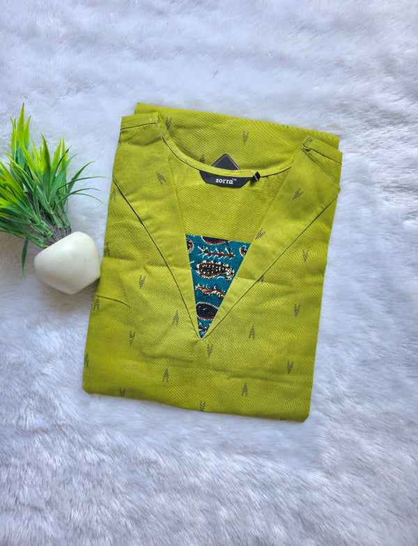 V-NECK COLLAR COTTON KURTIS 0546 (SUMMER SPECIAL)