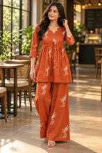 RUST PEPLUM CO-ORD SETS 0654