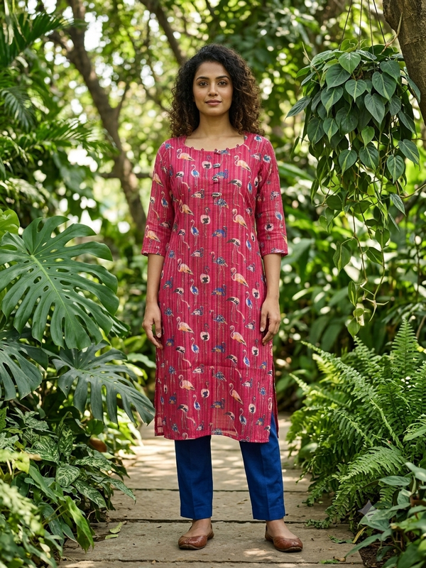 PREMIUM LINEN ZARI KURTIS 0515