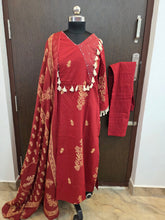 RED MAROON DESIGNER PREMIUM CAMBRIC COTTON SALWAR SETS 0551