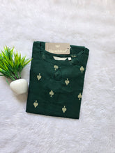 KEYHOLE NECK PREMIUM FLEX COTTON KURTIS BOTTLE GREEN /0582