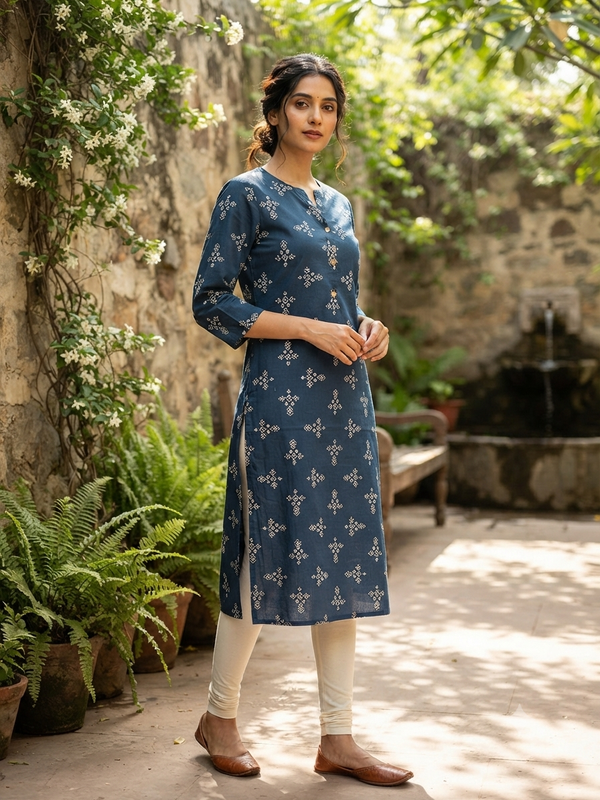 PREMIUM COTTON KURTIS BLUE 0642
