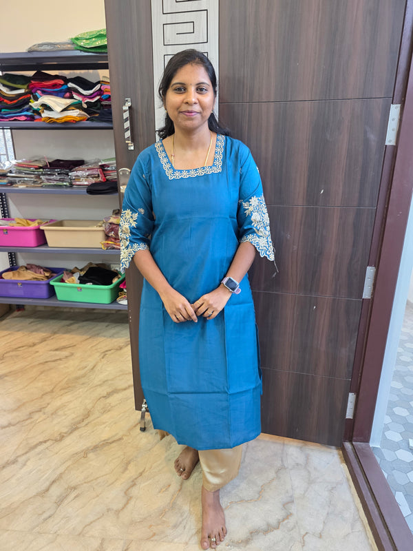 BLUE PREMIUM DESIGNER ETHNIC WEAR KURTIS 0490