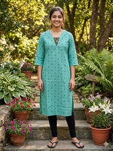 V-NECK COLLAR COTTON KURTIS 0546 (SUMMER SPECIAL)