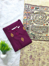 RAW SILK KURTI WITH MADHUBANI DUPATTA 0622