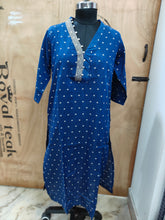 SELF WEAVING COTTON KURTIS BLUE 0456